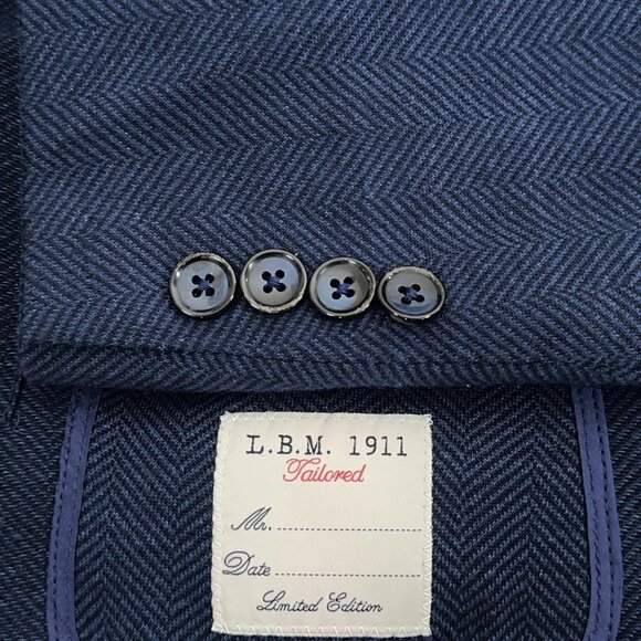 L.B.M. 1911 Tailored Limited Edition Unstructured Herringbone Blazer Men's Size - Picture 1 of 12